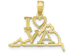 FJC Finejewelers 10k Yellow Gold Solid Virginia State Charm
