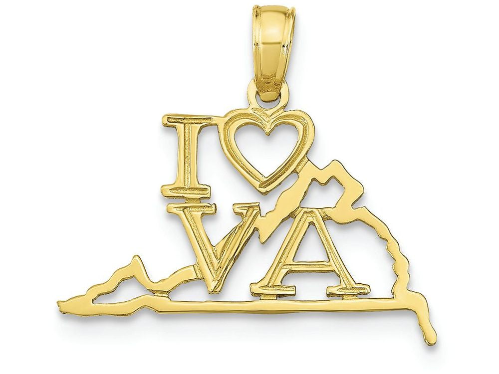 FJC Finejewelers 10k Yellow Gold Solid Virginia State Charm
