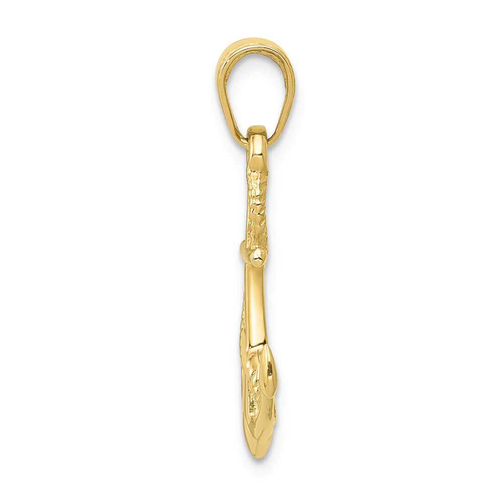 FJC Finejewelers 10k Yellow Gold Solid Polished 3d Anchor Charm