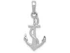 FJC Finejewelers 10k White Gold 3d Anchor with Rope Polish Charm