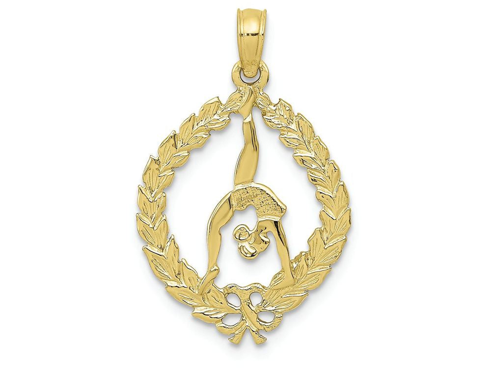 FJC Finejewelers 10k Yellow Gold Solid Polished Framed Gymnast Charm