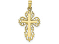 FJC Finejewelers 10k Yellow Gold Hp Block Cross with Lace Trim Edges Charm