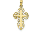 FJC Finejewelers 10k Yellow Gold Hp Block Cross with Lace Trim Edges Charm