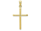 FJC Finejewelers 10k Yellow Gold Cylinder Cross Polish Angled Tips Charm