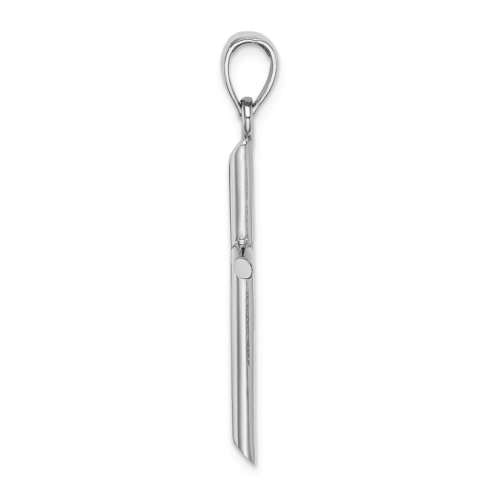 FJC Finejewelers 10k White Gold Cylinder Cross Polish Angled Tips Charm