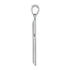 FJC Finejewelers 10k White Gold Cylinder Cross Polish Angled Tips Charm
