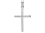FJC Finejewelers 10k White Gold Cylinder Cross Polish Angled Tips Charm