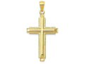 FJC Finejewelers 10k Yellow Gold Cylinder Cross On Beaded Trim Frame Charm