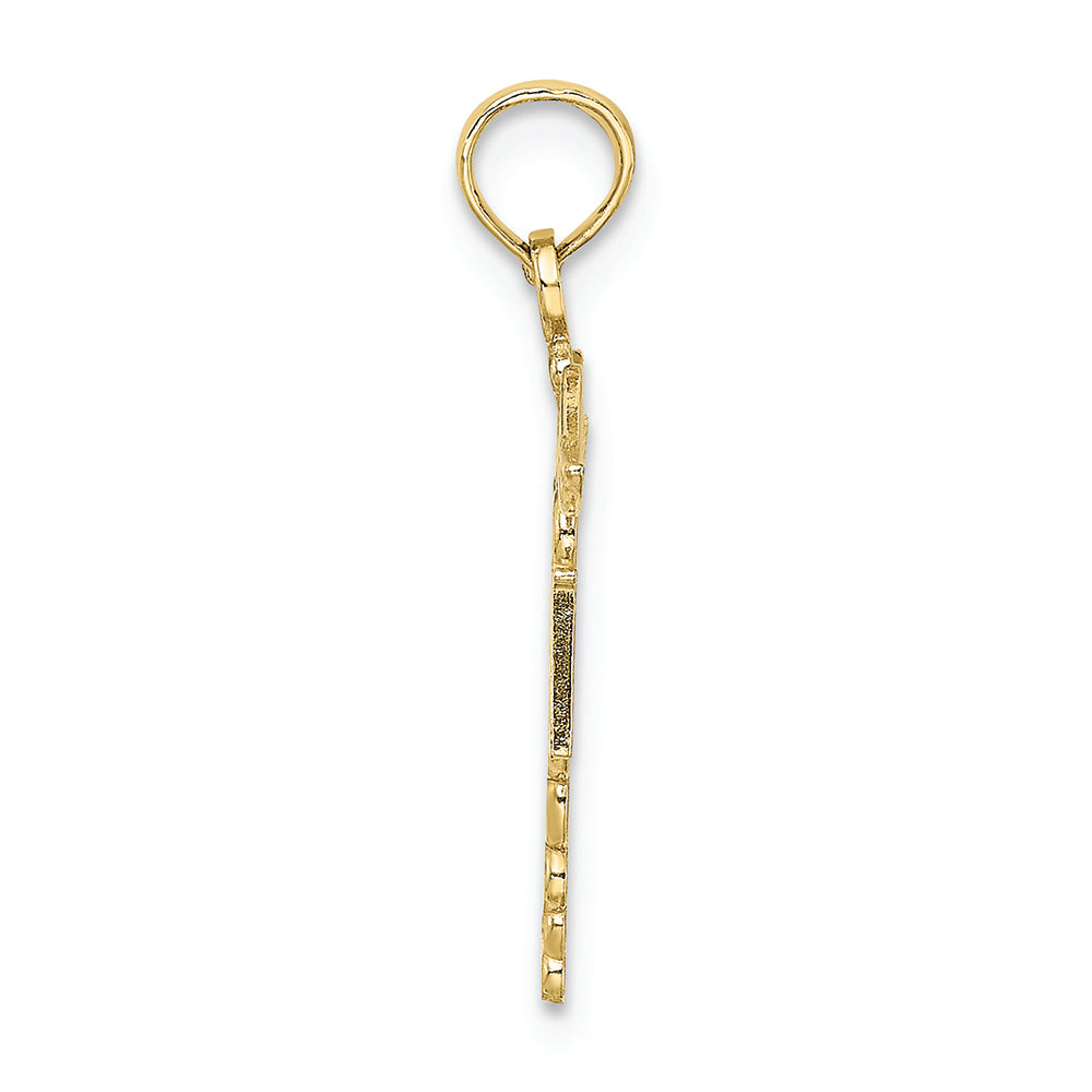 FJC Finejewelers 10k Yellow Gold Rn Caduceus Charm