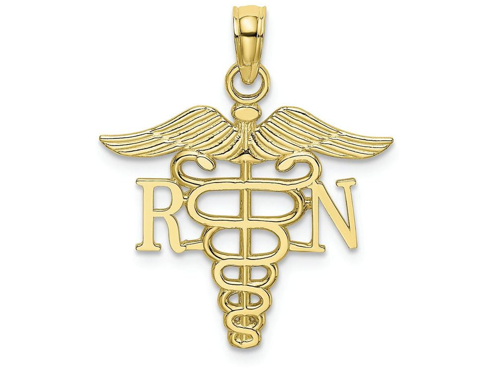 FJC Finejewelers 10k Yellow Gold Rn Caduceus Charm