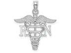 FJC Finejewelers 10k White Gold Rn Caduceus Charm