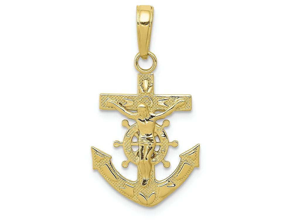 FJC Finejewelers 10k Yellow Gold Mariners Crucifix Charm
