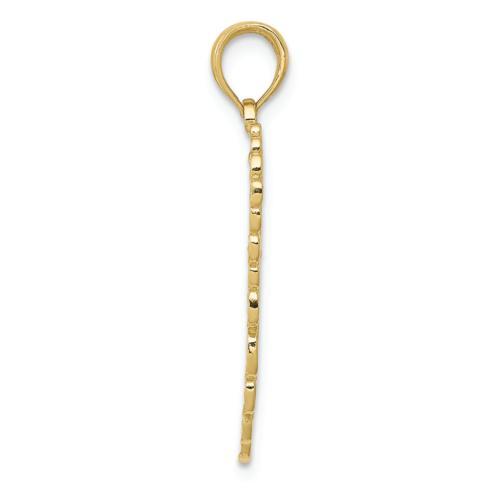 FJC Finejewelers 10k Yellow Gold Single Angel Wingtextured Charm