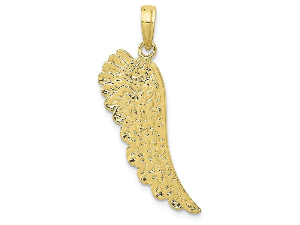FJC Finejewelers 10k Yellow Gold Single Angel Wingtextured Charm