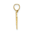 FJC Finejewelers 10k Yellow Gold Polished Textured I Love You Double Heart Charm