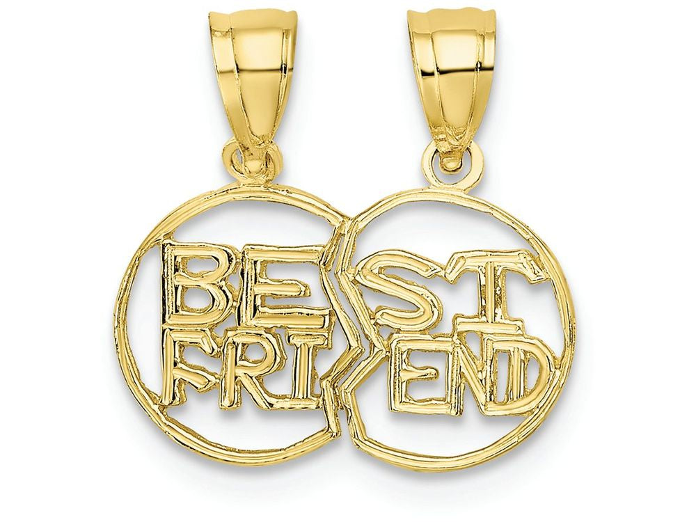 FJC Finejewelers 10k Yellow Gold Break Apart Cut-out Best Friend Charm