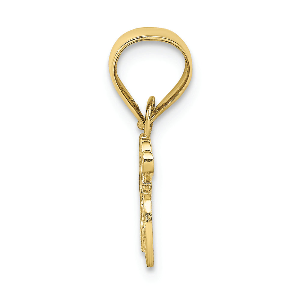 FJC Finejewelers 10k Yellow Gold Mom with Heart Charm