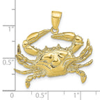 FJC Finejewelers 10k Yellow Gold Blue Crab Charm