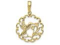 FJC Finejewelers 10k Yellow Gold Hummingbird with Flower In Frame Charm