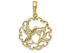 FJC Finejewelers 10k Yellow Gold Hummingbird with Flower In Frame Charm