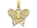 FJC Finejewelers 10k Yellow Gold Bright Cut Butterfly Charm