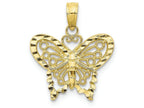 FJC Finejewelers 10k Yellow Gold Bright Cut Butterfly Charm