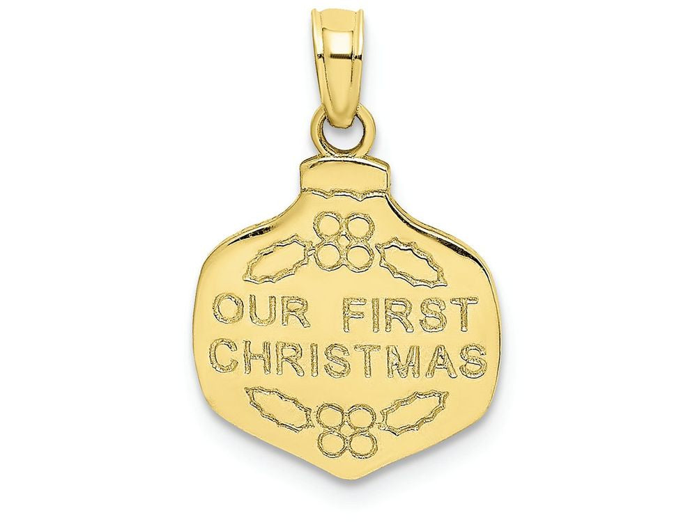 FJC Finejewelers 10k Yellow Gold Our First Christmas Ornament Charm