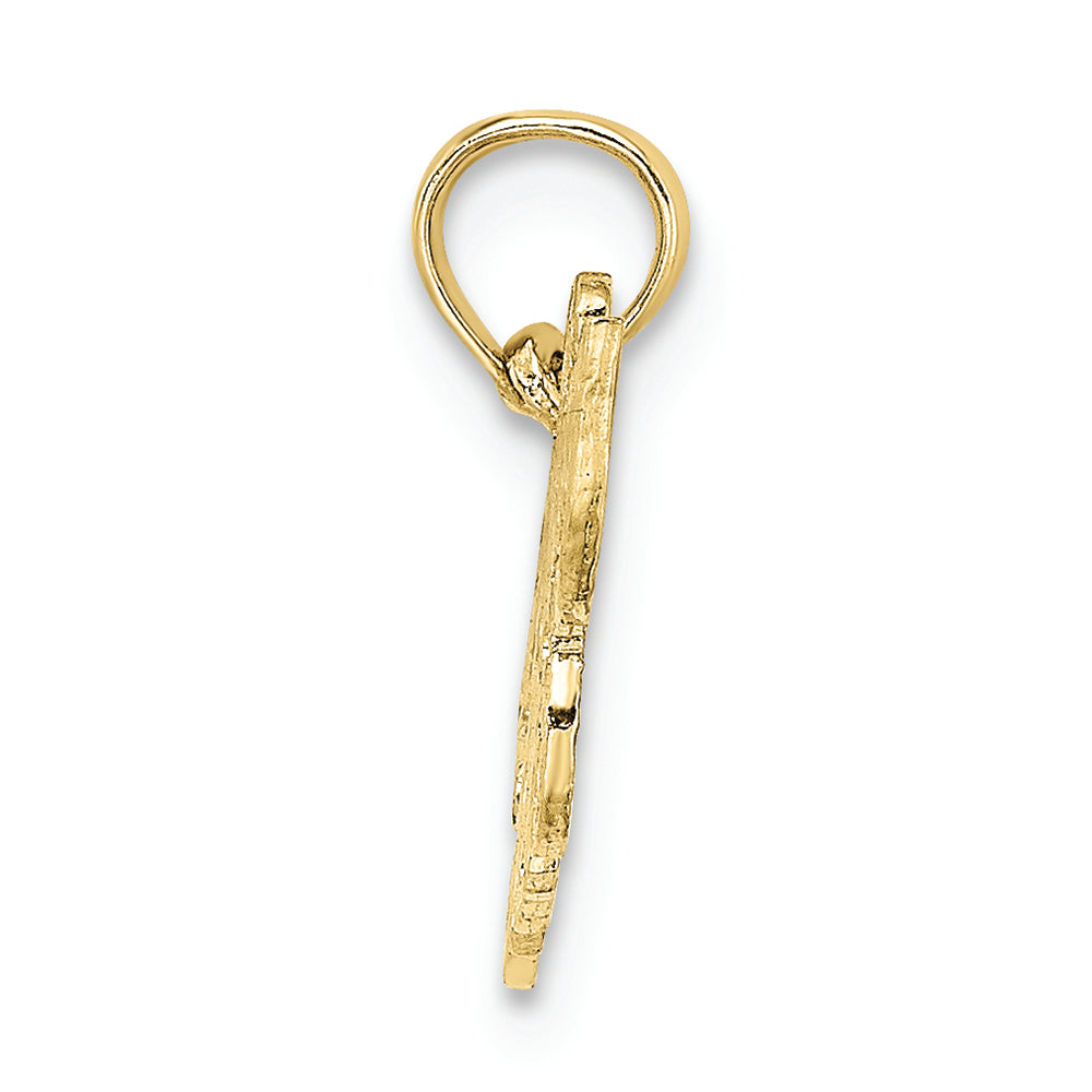 FJC Finejewelers 10k Yellow Gold Hockey Momscript Engraved Charm