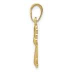 FJC Finejewelers 10k Yellow Gold Angel with Filigree Wings Holding A Heart Charm
