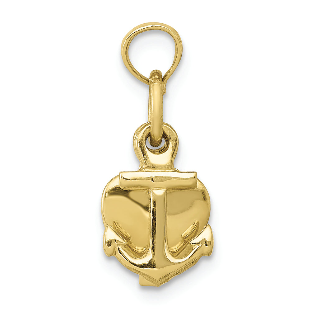 FJC Finejewelers 10k Yellow Gold 3d Faith  Hope Love(cross Anchor Heart) Moveable Charm