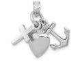FJC Finejewelers 10k White Gold 3d Faith  Hope Love (cross Anchor Heart) Mini Charm