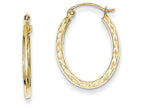 FJC Finejewelers 10k Textured Hollow Oval Hoop Earrings