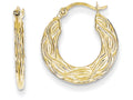 FJC Finejewelers 10k Patterned Hollow Hoop Earrings