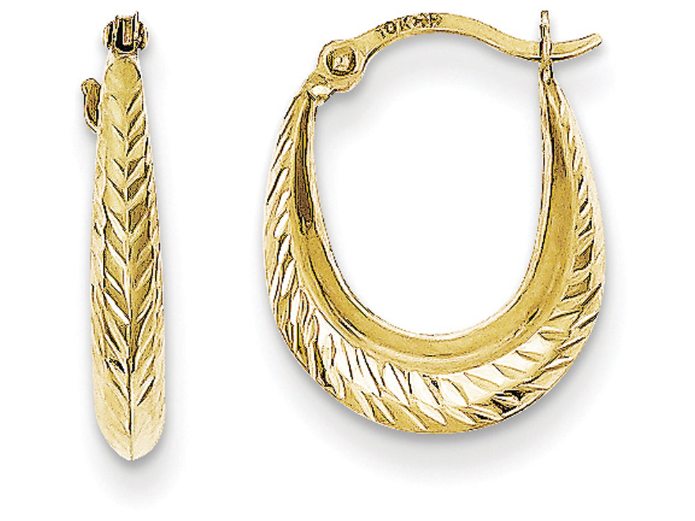 FJC Finejewelers 10k Textured Hollow Hoop Earrings