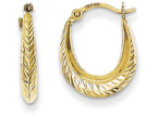 FJC Finejewelers 10k Textured Hollow Hoop Earrings