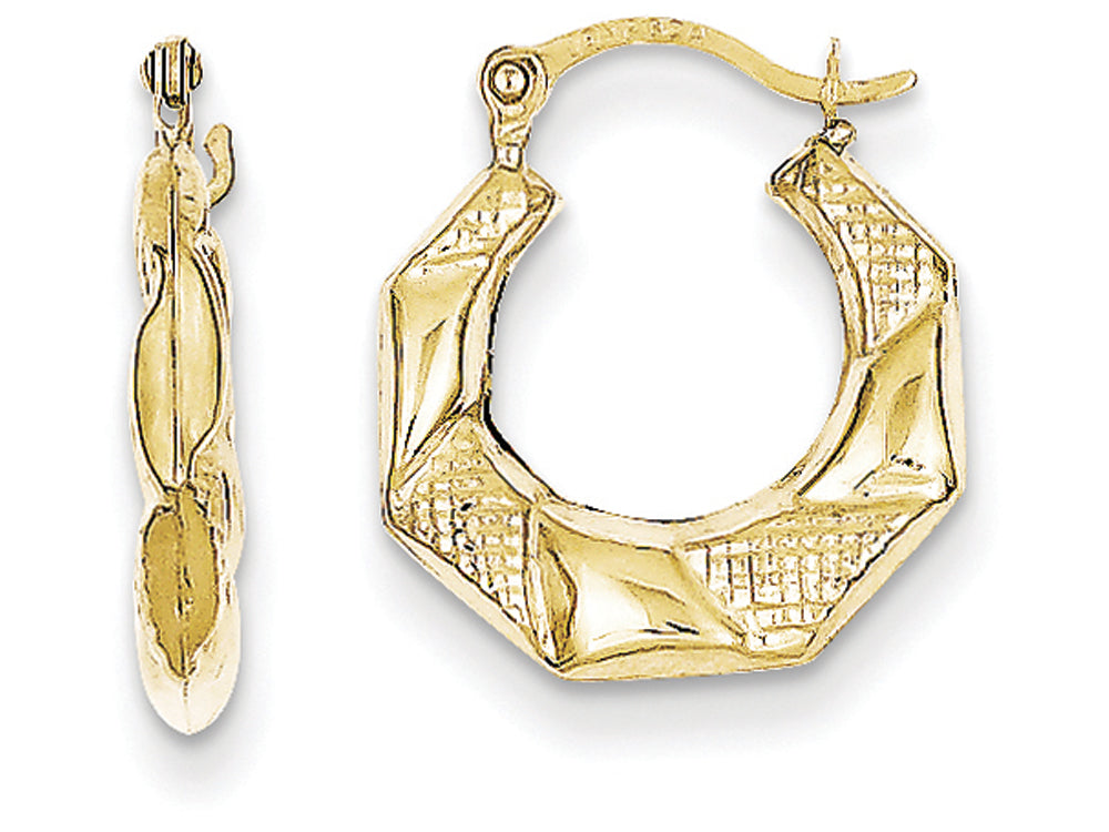 FJC Finejewelers 10k Scalloped Textured Hollow Hoop Earrings