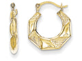 FJC Finejewelers 10k Scalloped Textured Hollow Hoop Earrings