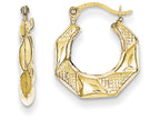 FJC Finejewelers 10k Scalloped Textured Hollow Hoop Earrings