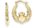 FJC Finejewelers 10k Claddagh Hollow Hoop Earrings