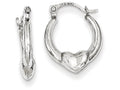 FJC Finejewelers 10k White Gold Heart Hollow Hoop Earrings