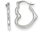 FJC Finejewelers 10k White Gold Hollow Heart Shaped Hoop Earrings