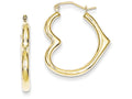 FJC Finejewelers 10k Hollow Heart Shape Hoop Earrings