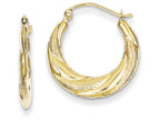 FJC Finejewelers 10k Textured Scalloped Hollow Hoop Earrings