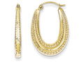 FJC Finejewelers 10k Textured Oval Hollow Hoop Earrings