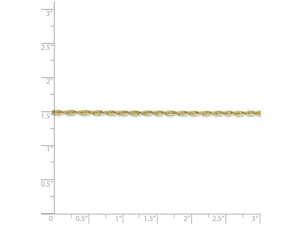 FJC Finejewelers 7 Inch 10k 1.8mm bright-cut Extra-lite Rope Chain Bracelet
