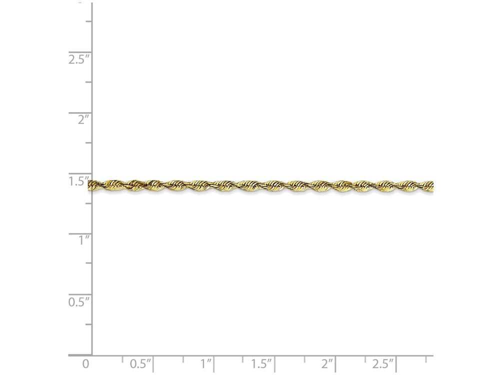 FJC Finejewelers 7 Inch 10k 2.25mm bright-cut Extra-lite Rope Chain Bracelet