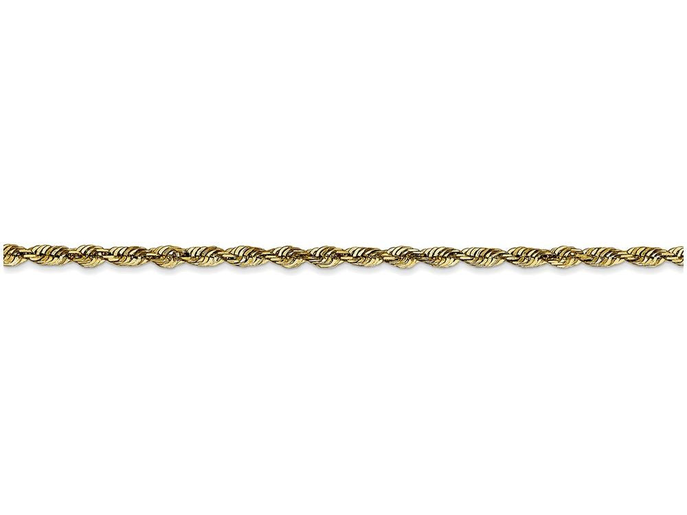 FJC Finejewelers 7 Inch 10k 2.55mm bright-cut Extra-lite Rope Chain Bracelet