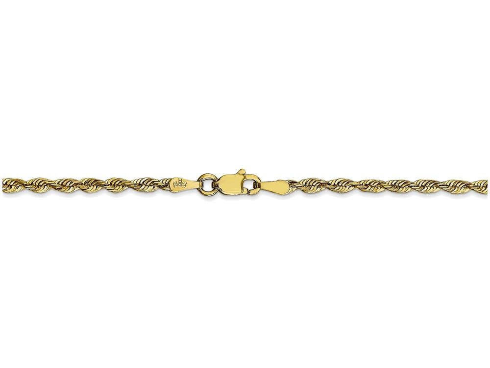 FJC Finejewelers 7 Inch 10k 2.55mm bright-cut Extra-lite Rope Chain Bracelet