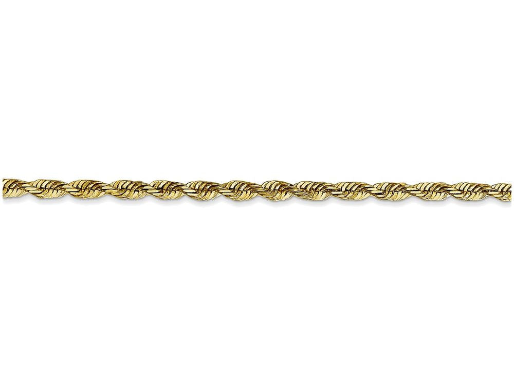 FJC Finejewelers 7 Inch 10k 2.75mm bright-cut Extra-lite Rope Chain Bracelet