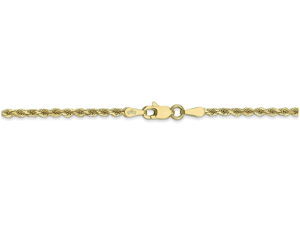 FJC Finejewelers 7 Inch 10k 2.25mm Handmade bright-cut Rope Chain Bracelet